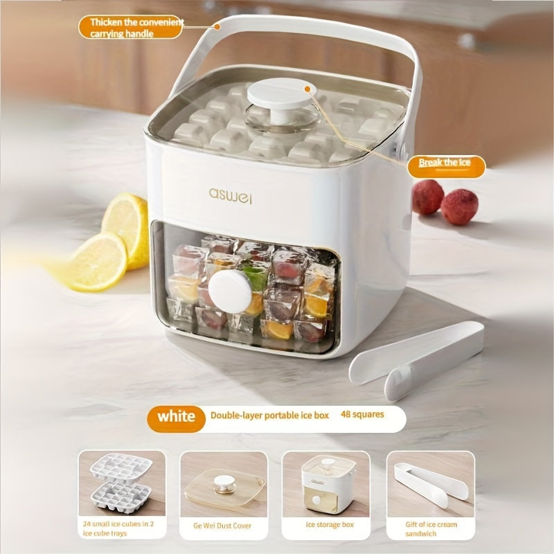 Ледогенератор с большой емкостью 48 ячеек, двойной слой, из пищевого пластика