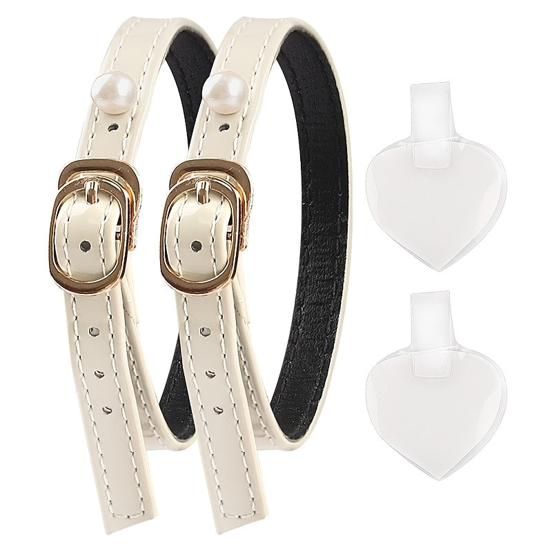 Faux Leather Anti-Slip Shoe Laces Heel Strap for Secure Fit