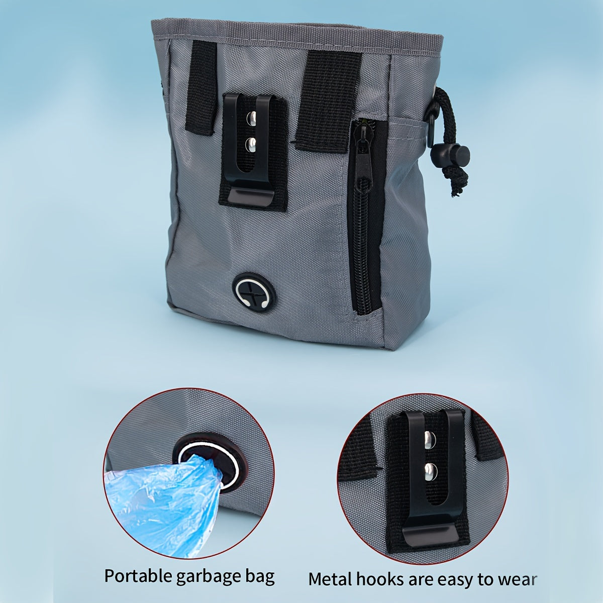 Medium Polyester Solid Color Dog Training Snack Bag for Outdoor Use