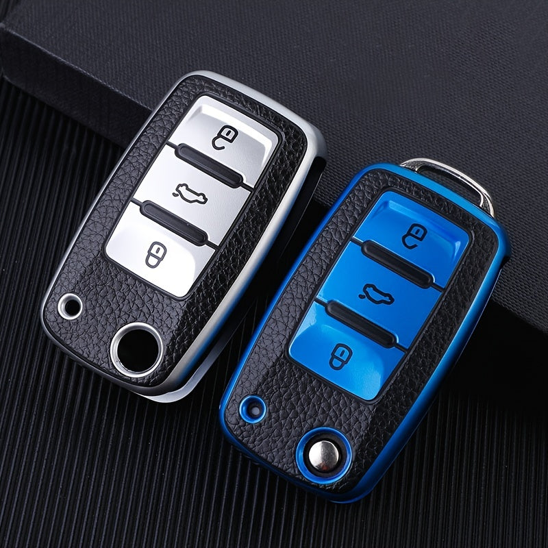 Universal TPU Car Key Cover Fob Shell for Vehicles with Keychain Protection