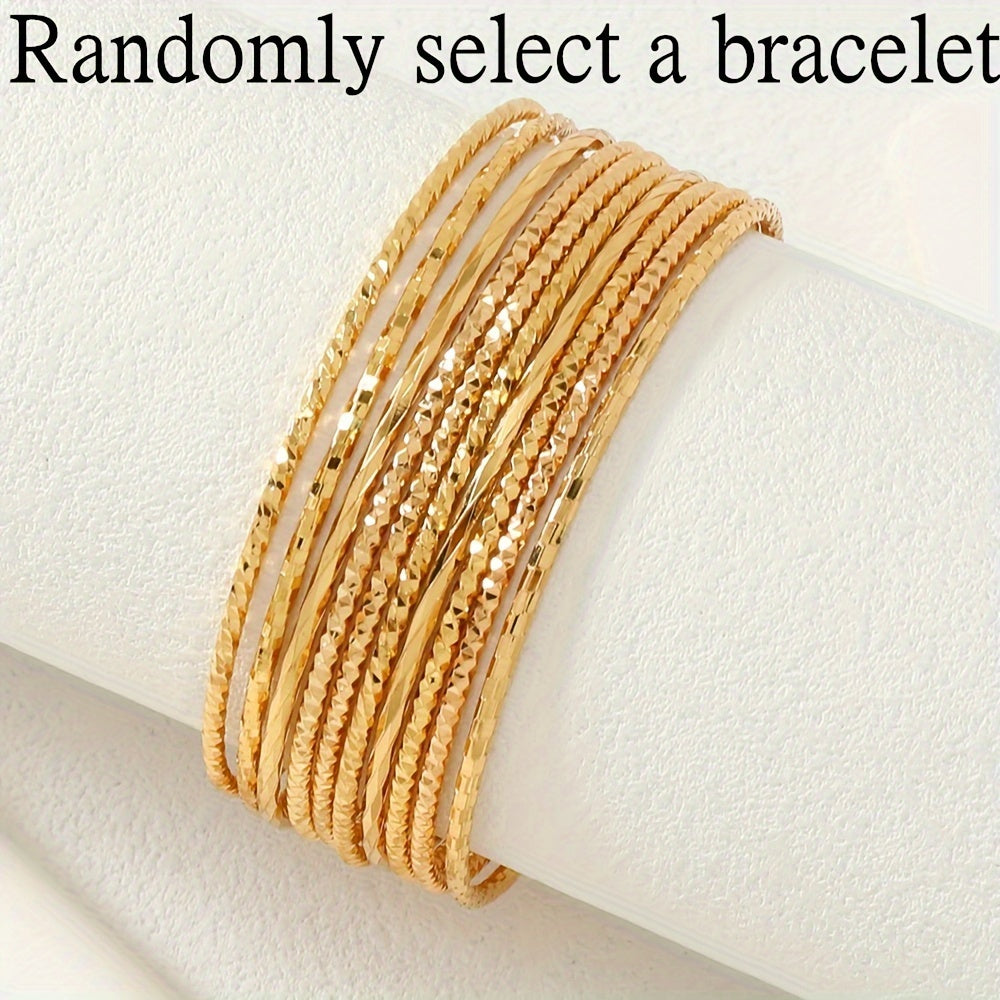 Set of Ten Middle Eastern Inspired Ramadan Light Gold Plated Copper Bracelets for Stacking