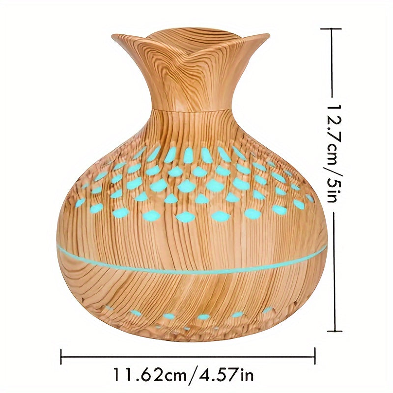 Wooden Soundwave Humidifier with Essential Oil Diffuser USB Cool Mist Maker for Home