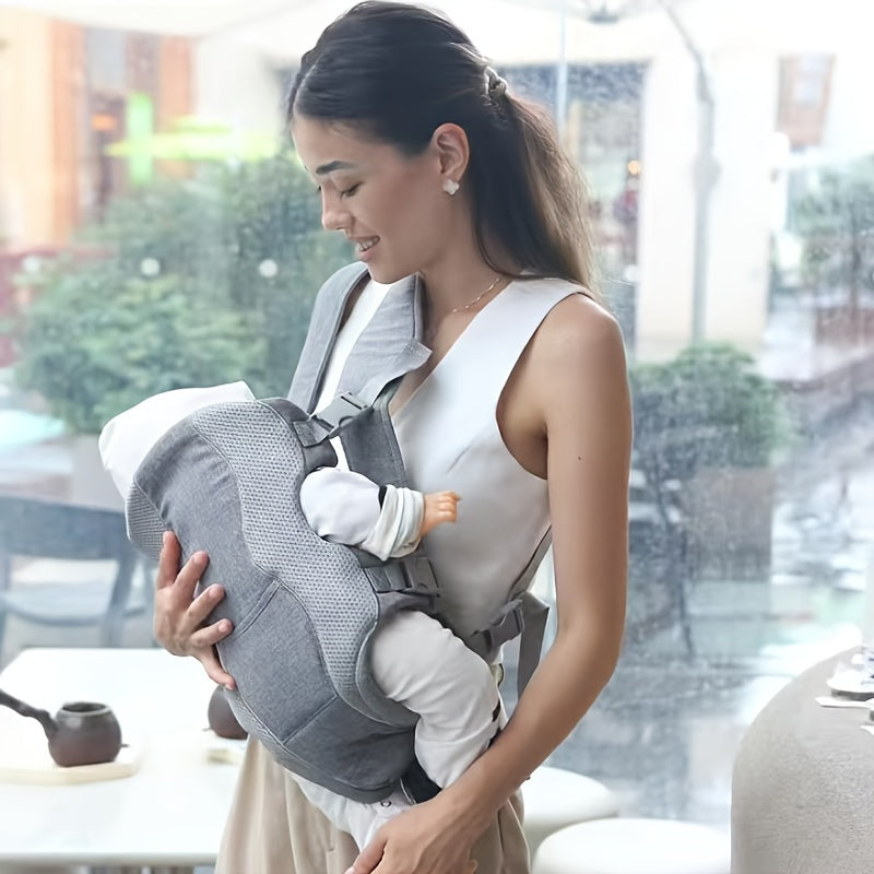 Adjustable Polyester Baby Carrier for Infants and Toddlers Up to 15.88KG Ergonomic Front Carry Wrap