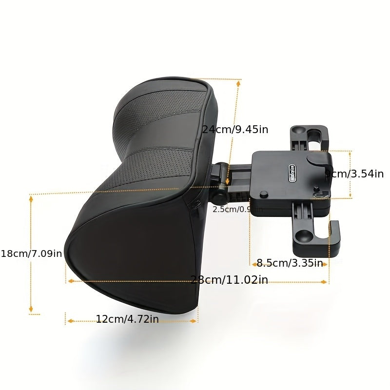 Black Adjustable Car Headrest with Memory Foam Neck Support
