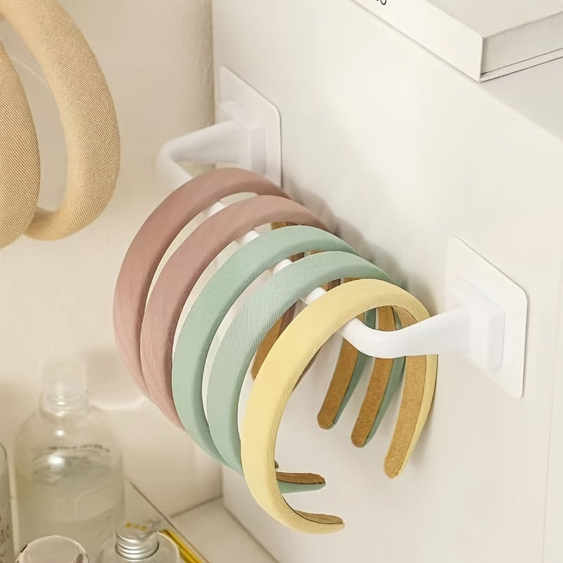 Ganchos de pared de plástico para abrigos, accesorios para el cabello y diademas, fáciles de instalar, ahorra espacio