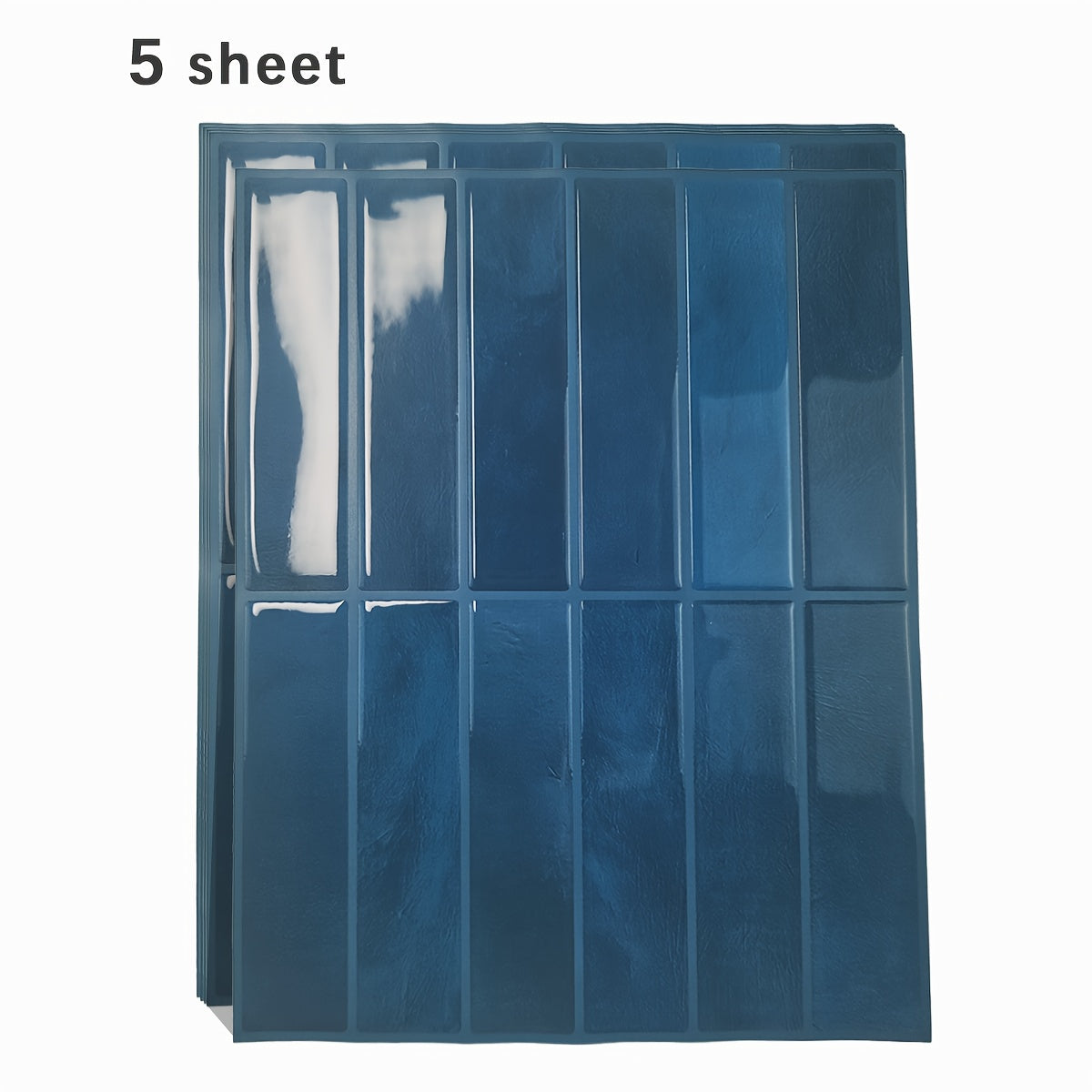 5Pcs 3D Self-Adhesive Wall Tiles Waterproof Heat-Resistant Bathroom Kitchen Backsplash