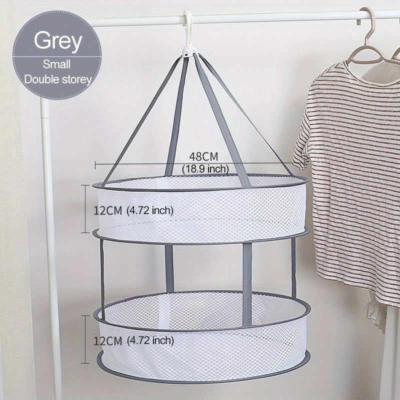 Foldable Hanging Sweater Drying Net with Anti-Deformation Basket for Shirts Socks Underwear