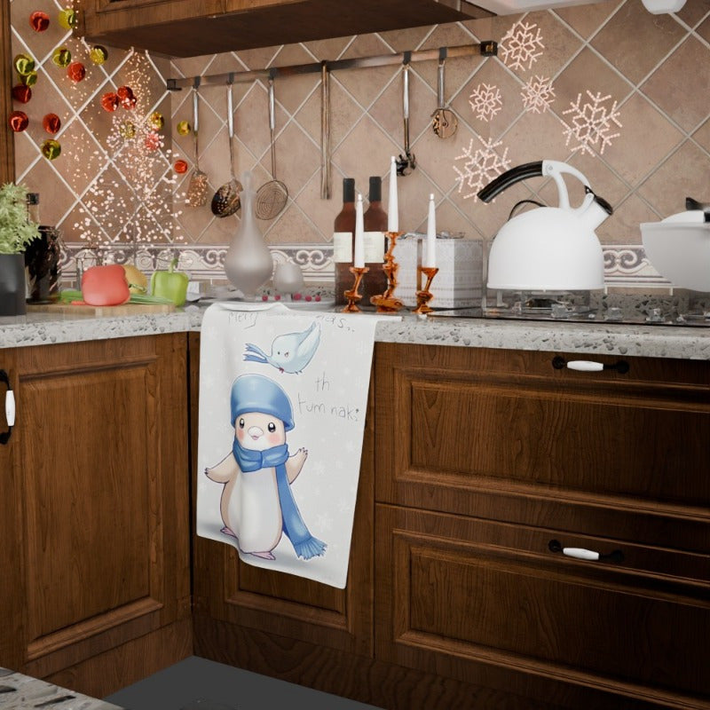 Christmas Towel 18x66cm Snowflakes Snowmen Deer Gift Decor