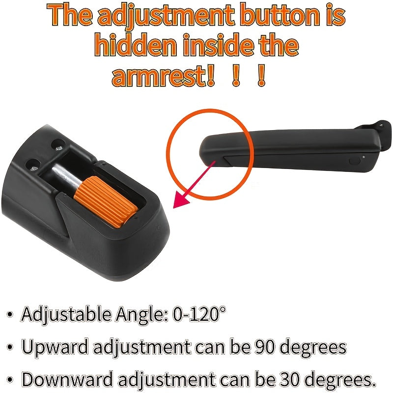 Universal Black Adjustable Car Seat Armrests Pair for Cars and Trucks