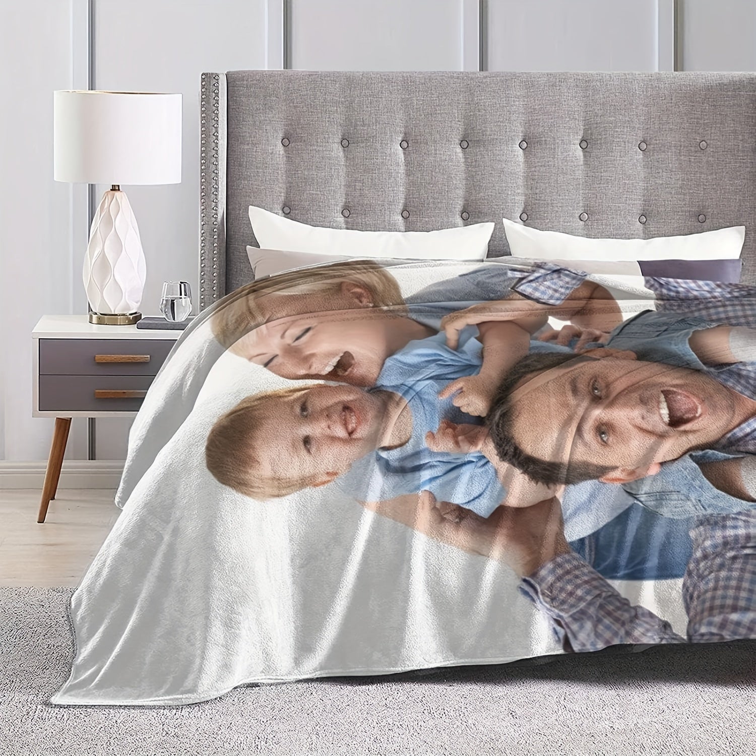 Personalized Photo Blanket for Mom and Dad Custom Gift Soft Fleece 50x60 Inches