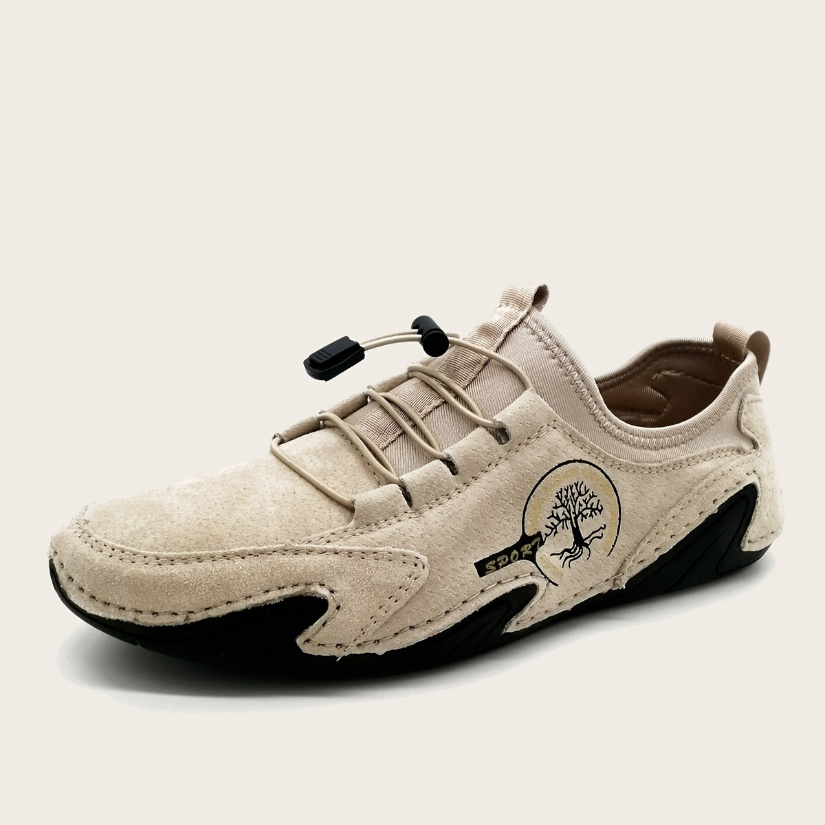 Lightweight Men's Casual Business Shoes Rubber Sole Slip-On Round Toe Solid Color for Party