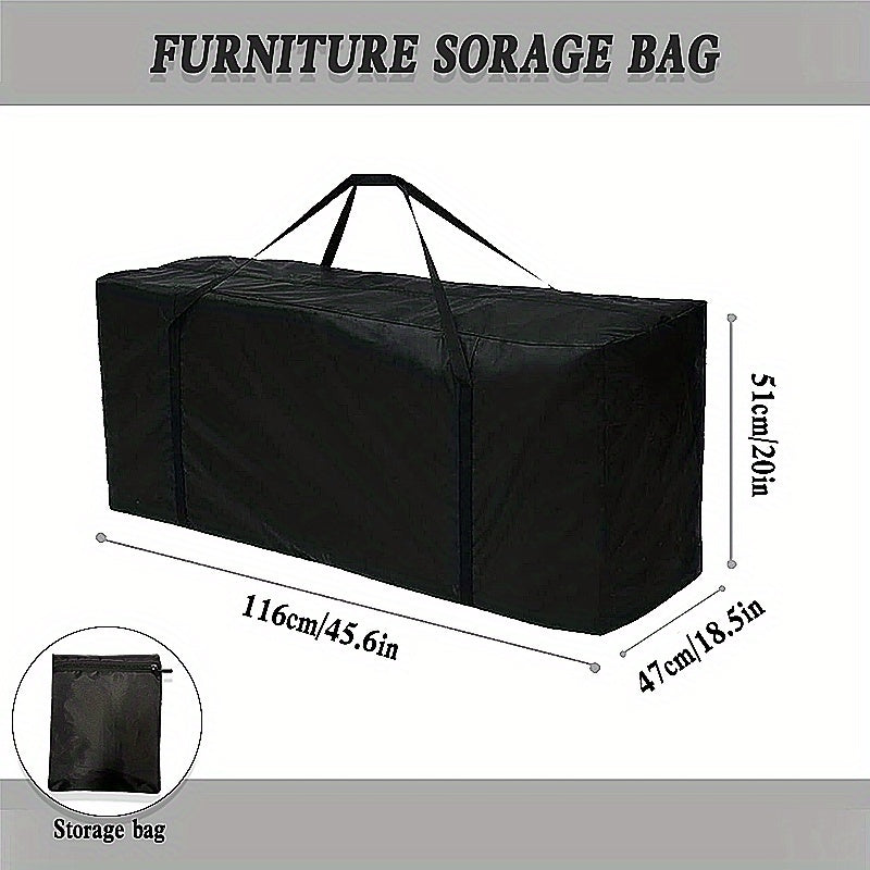 Outdoor Waterproof Cushion Storage Bag Heavy Duty 210D with Handle Black