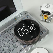 Kichik qora countdown taymer, katta LCD ekran bilan, turli maqsadlar uchun portativ batareyali magnit asos