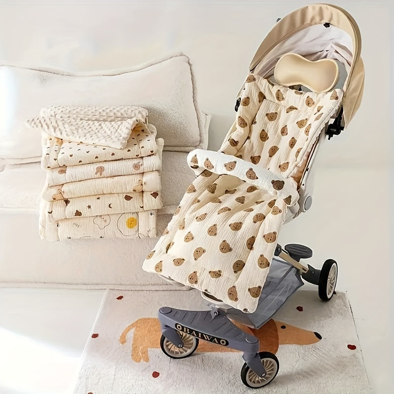 Alfombrilla para cochecito de niños, de felpa de gasa, terciopelo de frijol, suave y cómoda, accesorio para bebé