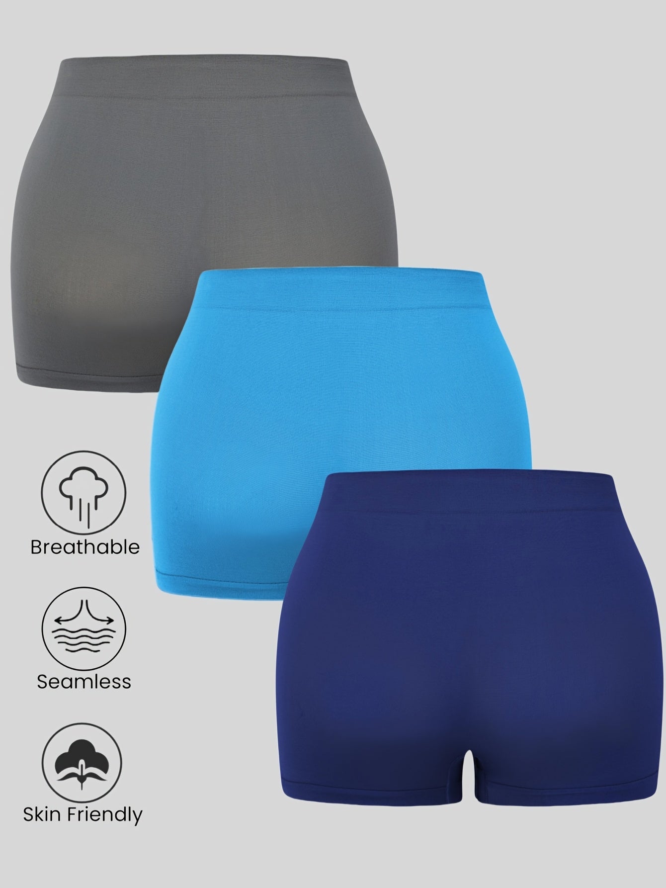 Ayollar uchun shilbatsiz boxer shortlar polyester aralashmasi, nafas oladigan, barcha mavsumlar uchun