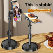 Adjustable Phone Stand Holder with Weighted Chassis Waterproof Plastic for Hands-Free Use