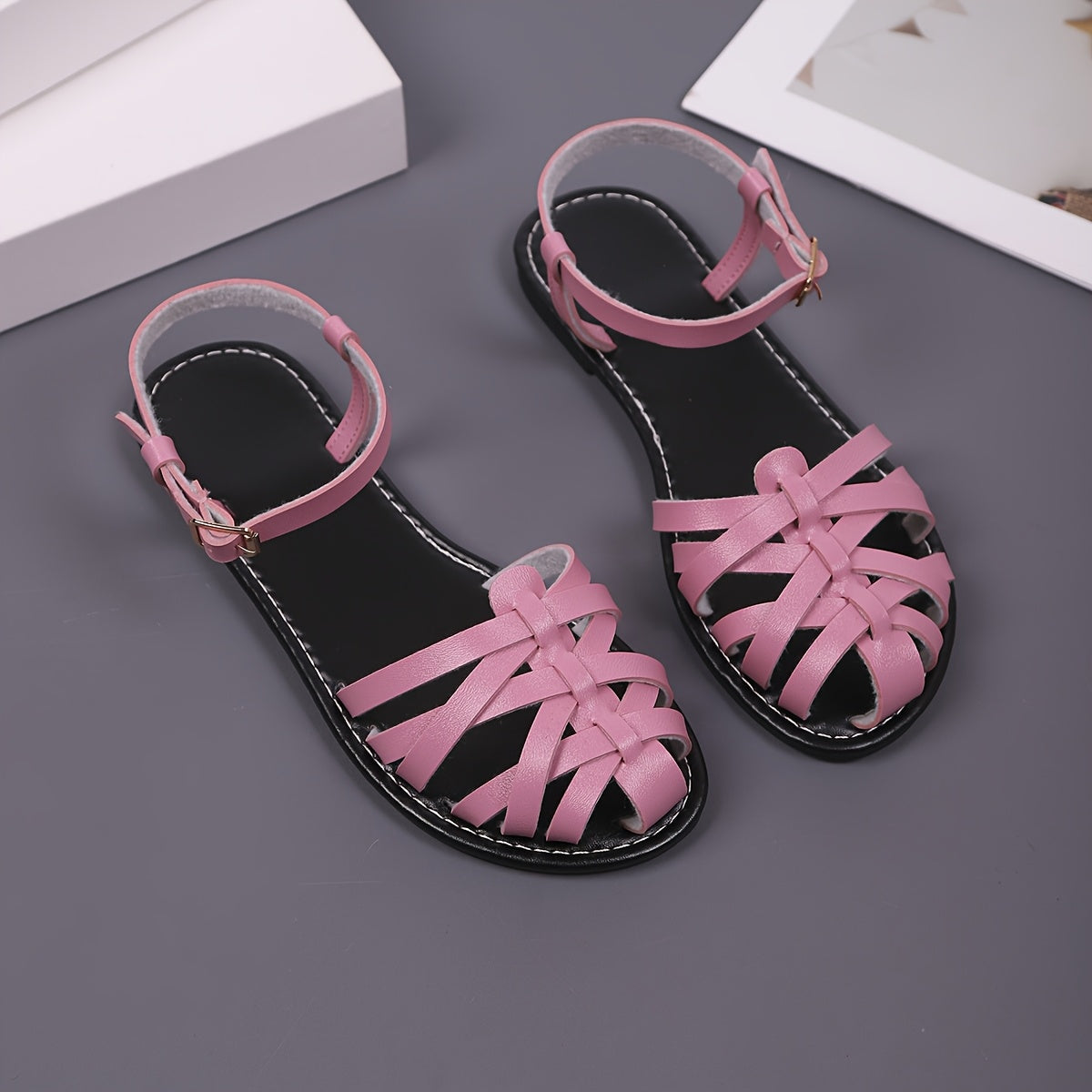 Women's Summer Woven Leather Casual Roman Sandals