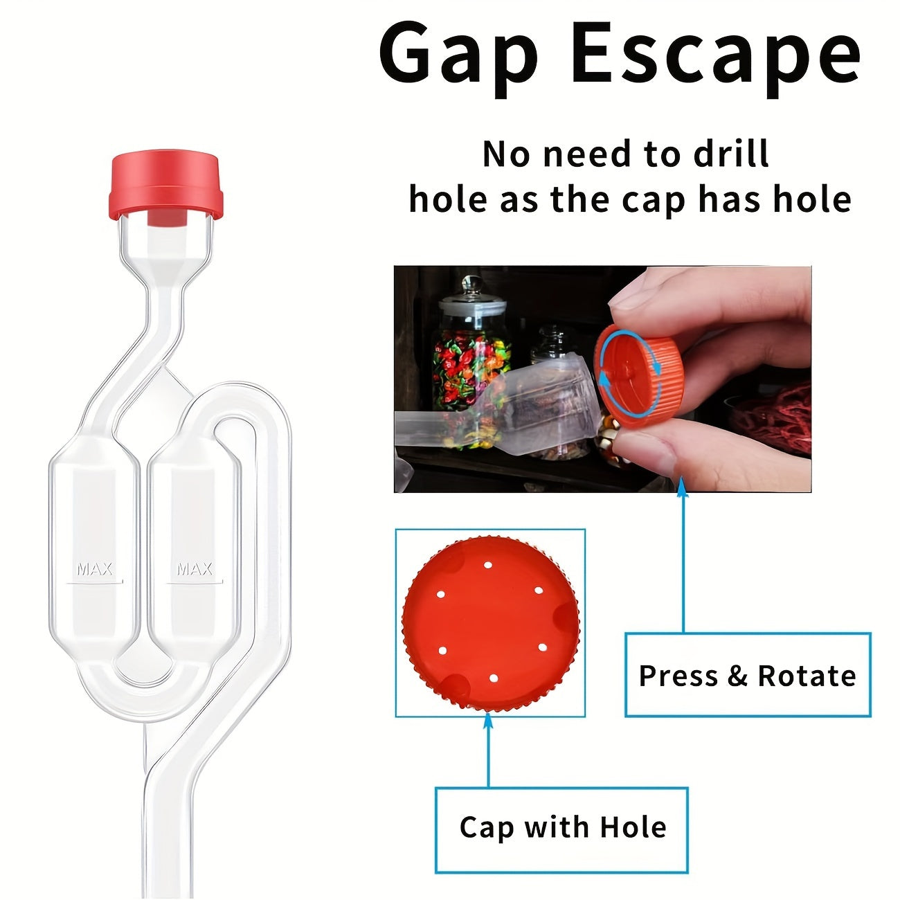 Home Brewing Fermentation Airlock Kit for Wine and Beer Making with Twin Bubble Airlock and Grommet
