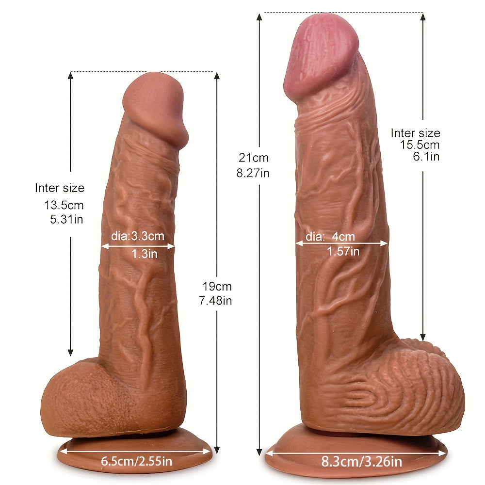 Female Soft Realistic Dildo with Suction Cup for Masturbation