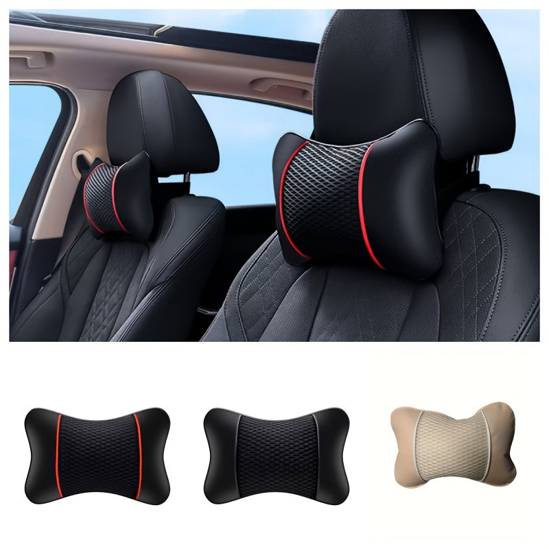 Universal Car Neck Pillow PU Leather Soft Headrest Support for Travel