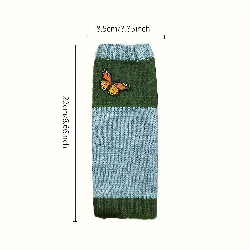 Kelepka bilan tikilgan barmoqsiz qo'lqoplar, zamonaviy rangli blok dizayni, kuz va qish yozish uchun shamolga chidamli va iliq.