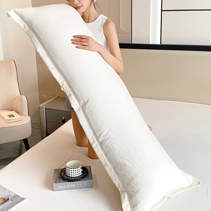 Solid Color Washed Cloud Long Pillowcase 100% Polyester Machine Washable