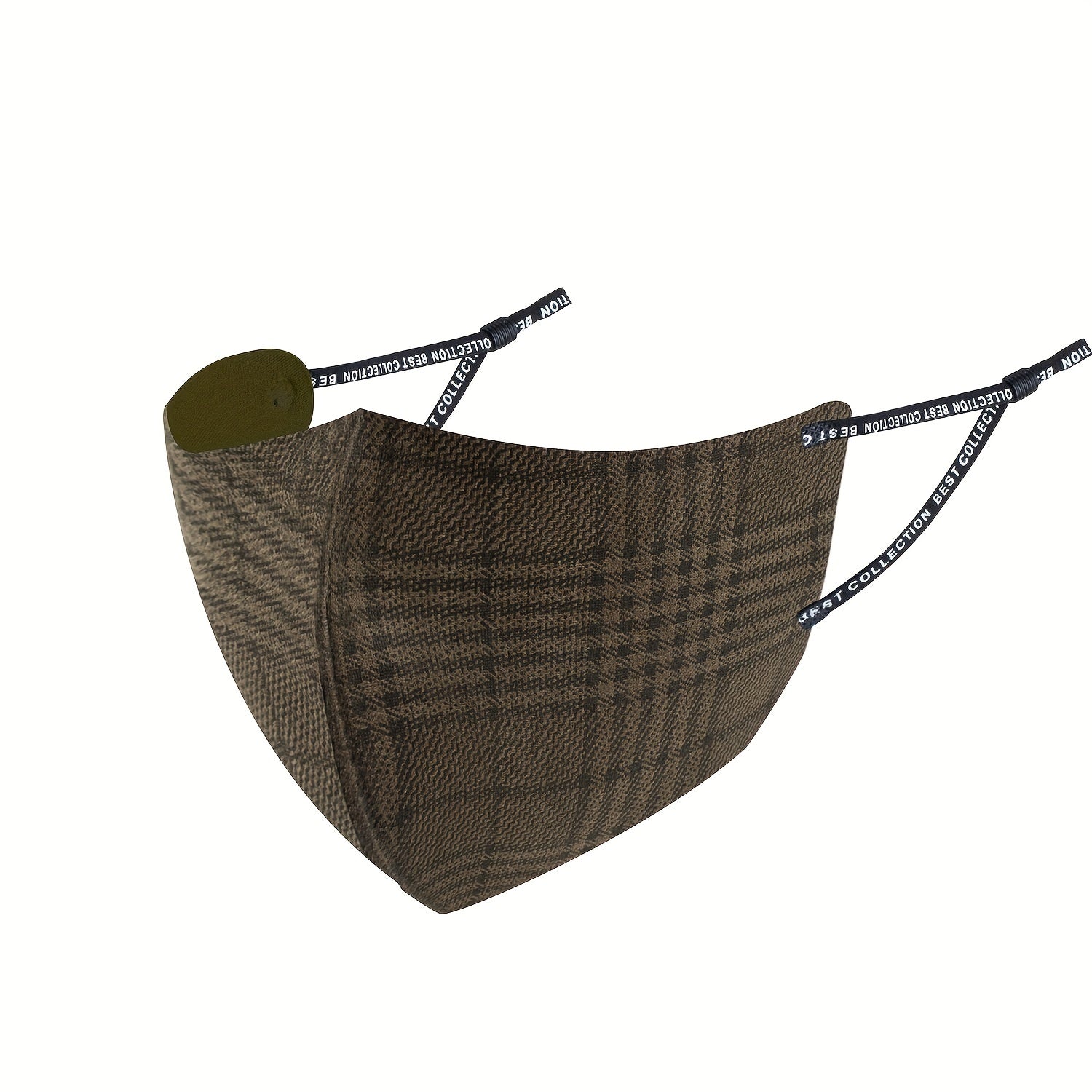 Unisex Reusable Breathable Plaid Face Mask Sun Protection for Outdoors