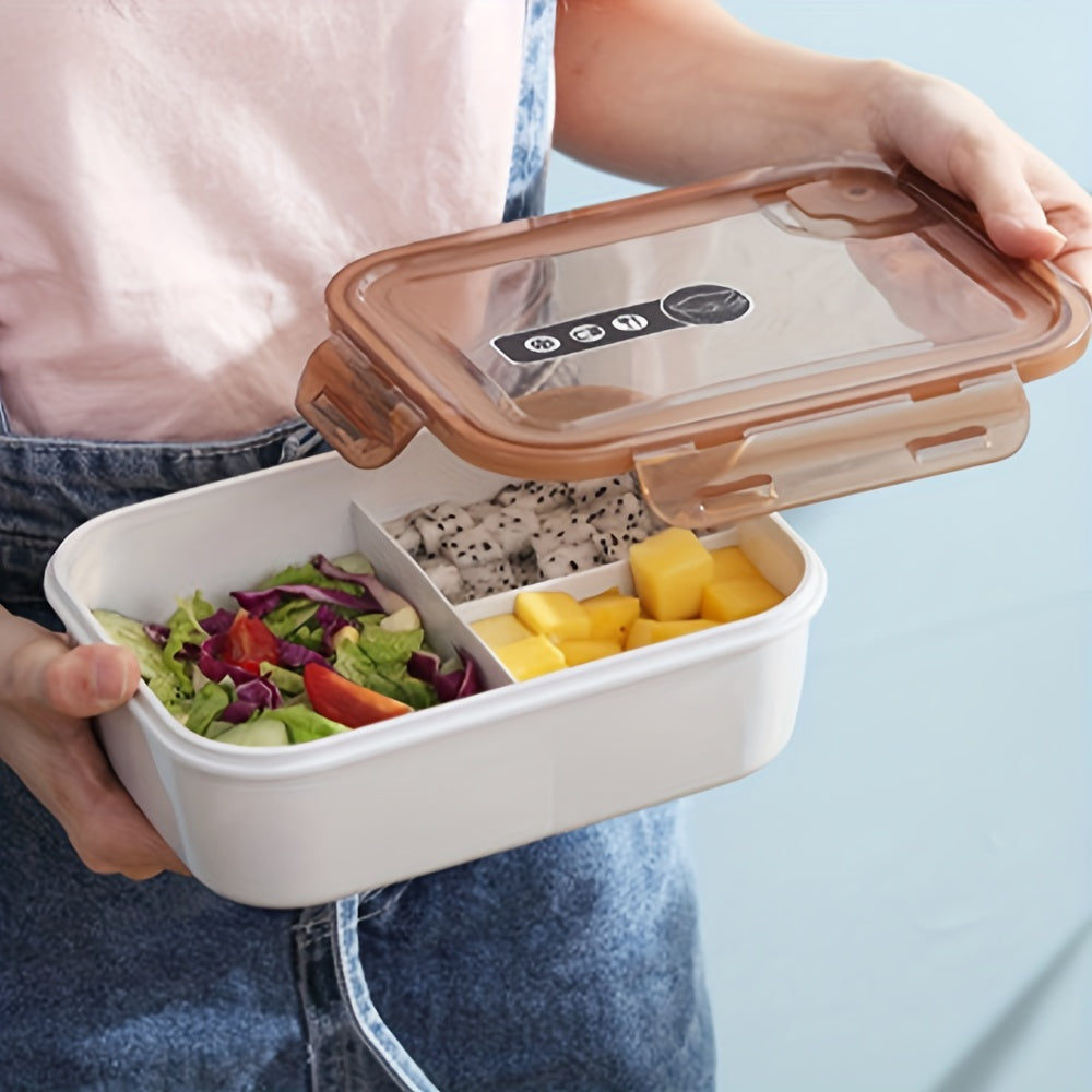 Multi-Functional Plastic Lunch Box with Dividers, Microwave Safe, Square Container