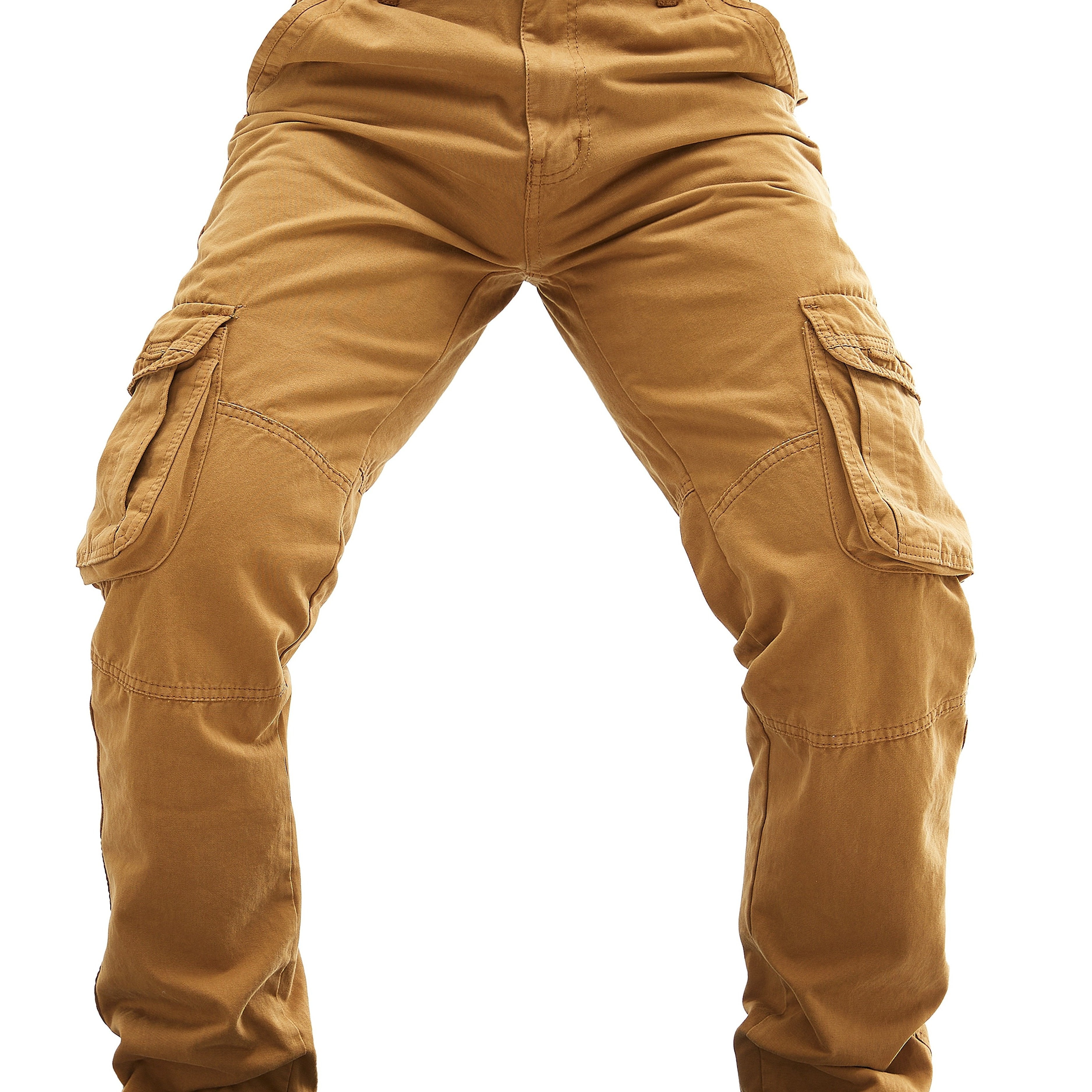 Men's Cotton Cargo Pants with Multiple Pockets Streetwear Style for Spring Autumn
