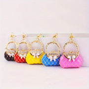 Sleek Rhinestone Bow Kalit zanjiri - Qotishma materialidan tayyorlangan, ayollar sumkalari va avtomobil kalitlari uchun Lobster Clasp Charm bilan - U uchun ideal sovg'a