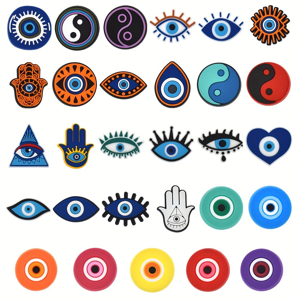Unisex Plastic Devil's Eye Shoe Charms 22/25/29 pcs Decorative Accessories