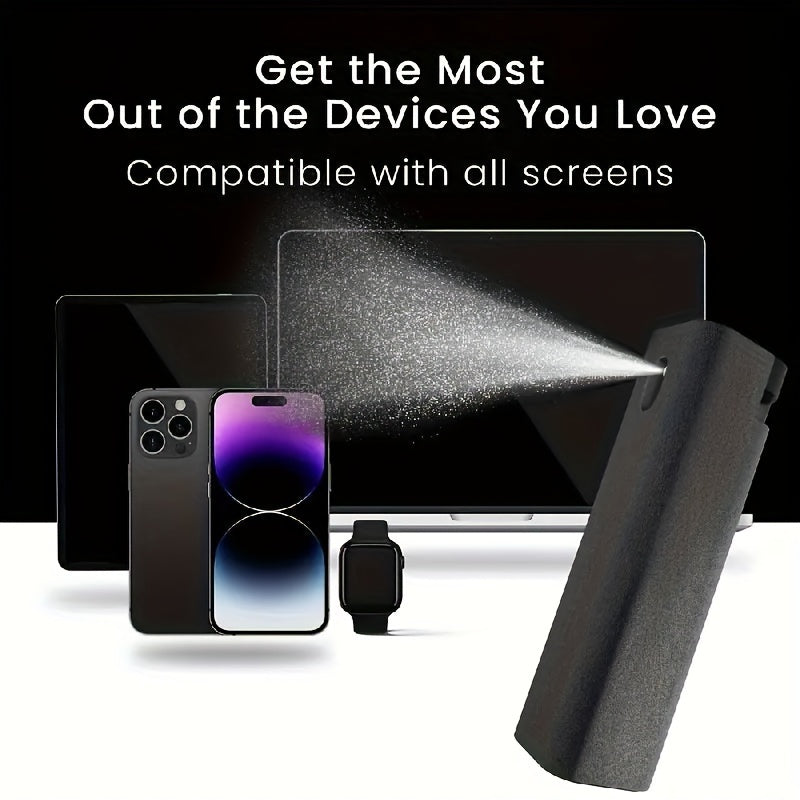 Screen Cleaner and Microfiber Cloth Set Portable Spray Wipe for Phone Computer Glasses TSA-Approved