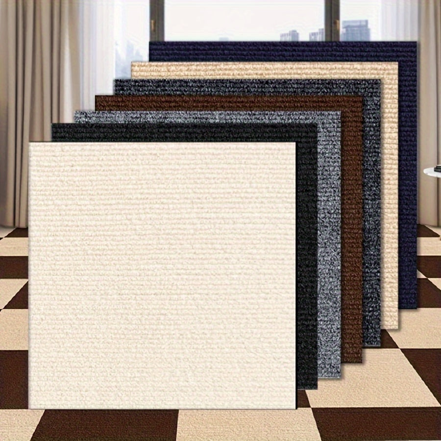 Pack of 10 Non-Slip Self-Adhesive Carpet Tiles for Living Room and Office
