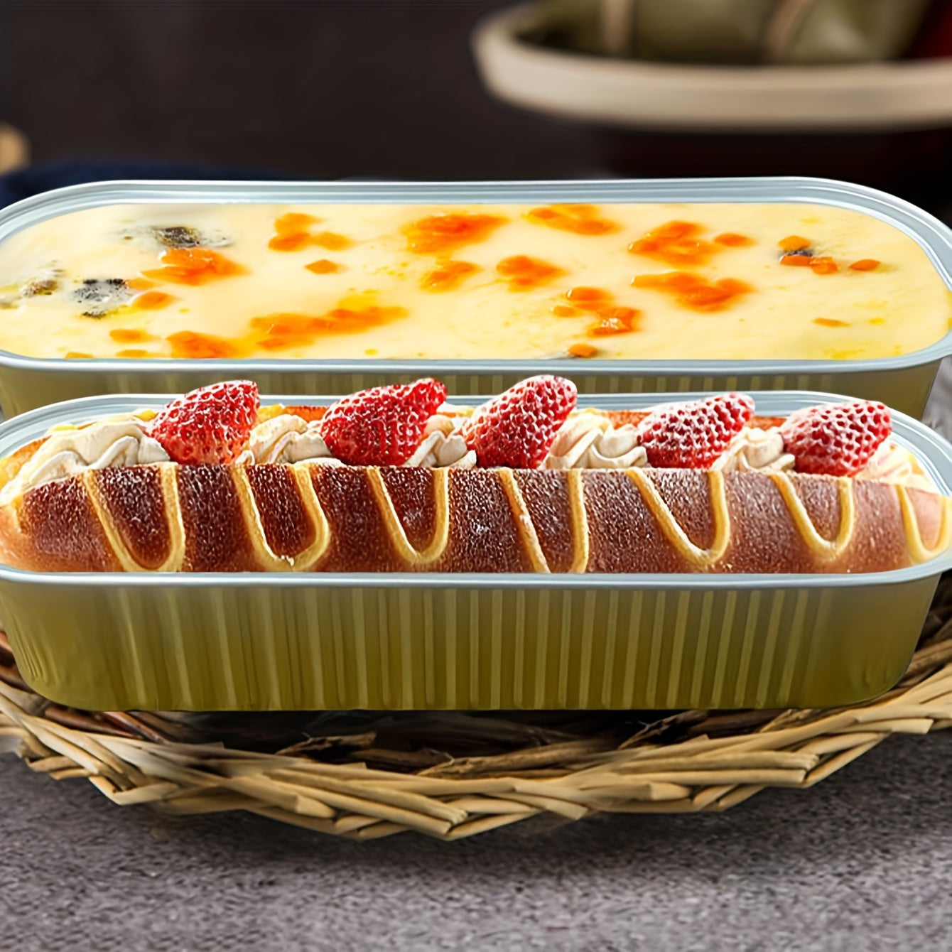 30 Rectangular Baking Boxes with Lids and Spoons for Snacks and Parties