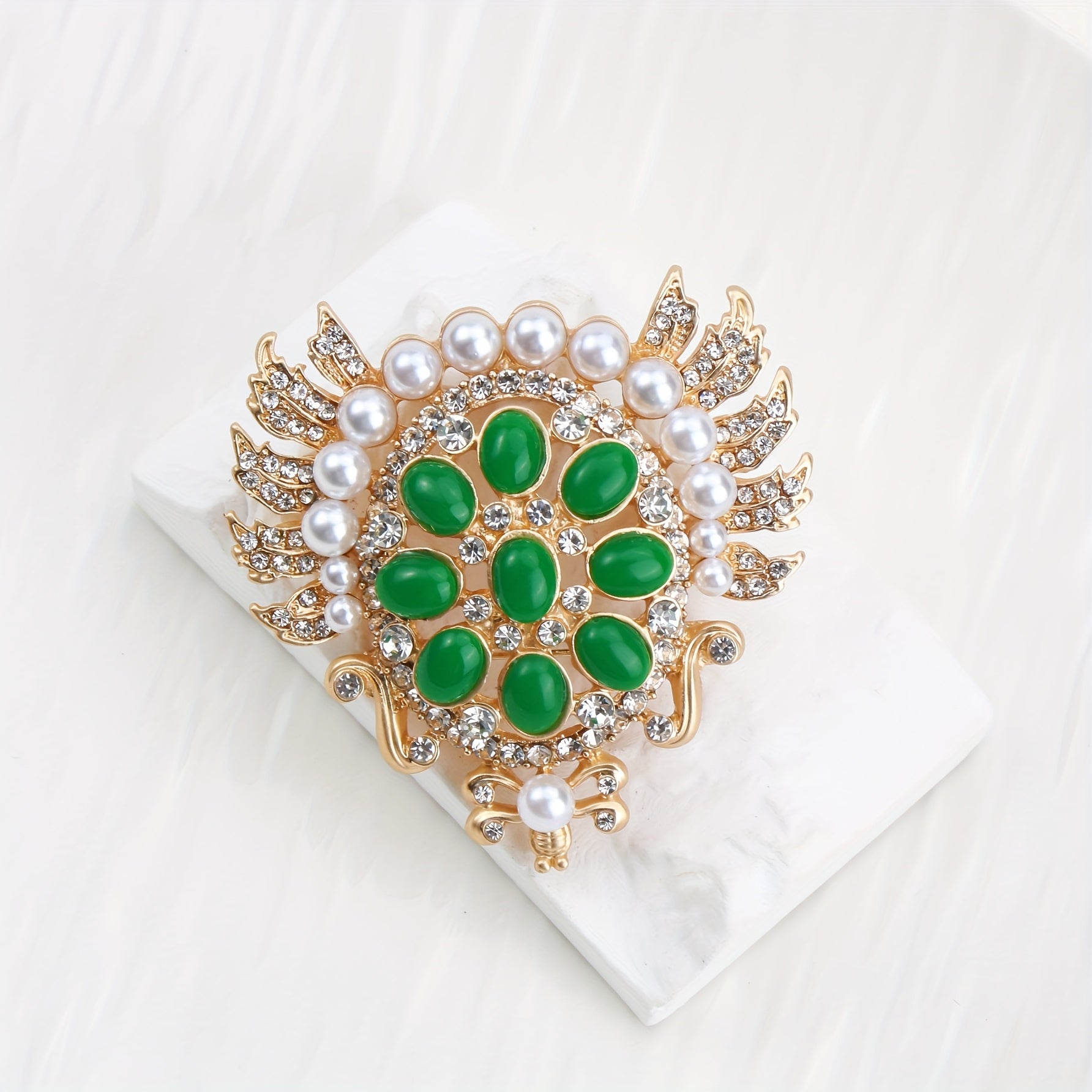 Vintage Crab Brooch with Rhinestones Animal Shape Jewelry for Women