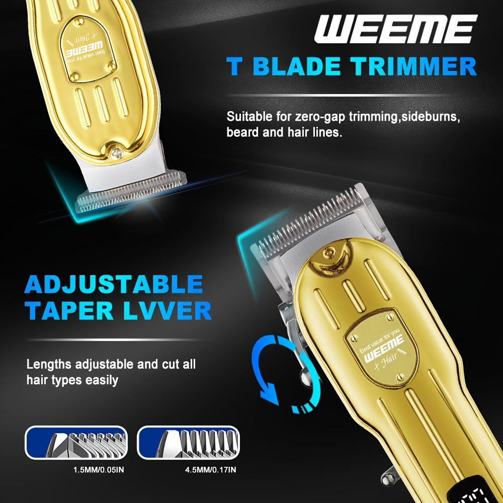 2pcs Electric Hair Clipper Kit for Men Cordless Rechargeable Trimmer