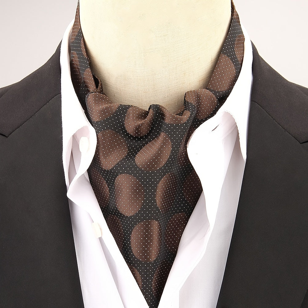 Men's Polka Dot Ascot Cravat Shirt Scarf Polyester for Casual and Formal Wear