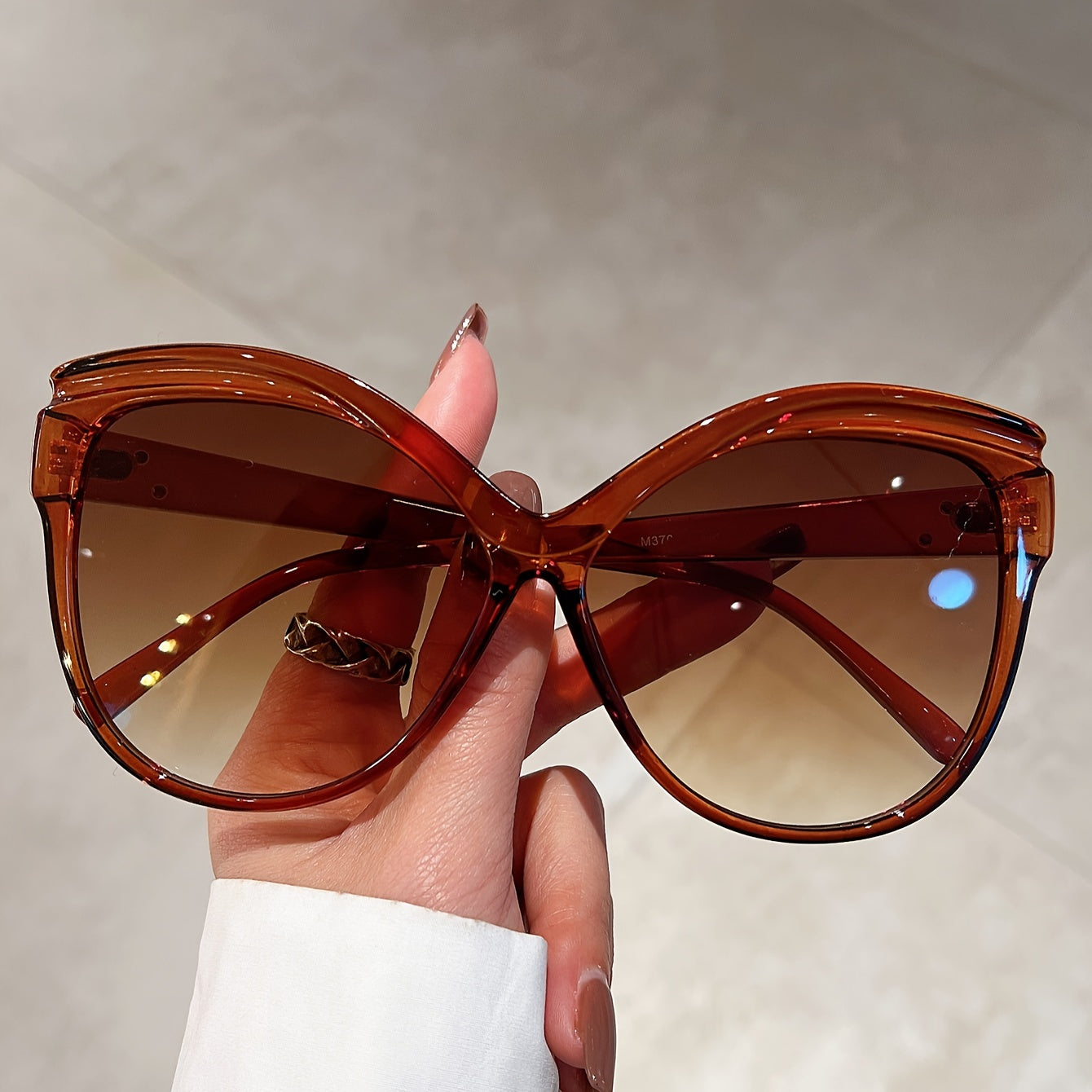 Women's Butterfly Cat Eye Sunglasses Colorful Block Design Interchangeable Lenses for Beach Travel