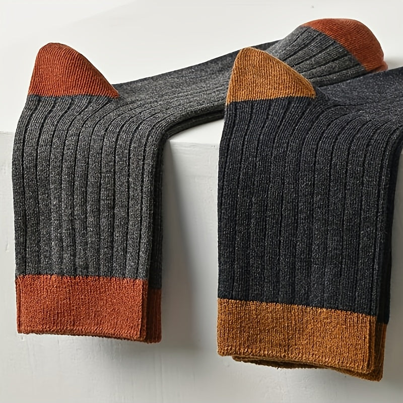 GLENMEARL 10 juft erkaklar uchun o'rta bo'yli paypoqlar, polyester-spandeks aralashmasi, bir xil rang, nafas oladigan va teri so'radigan, har mavsum uchun qalin, biznes tasodifiy sport uslubi, terga chidamli.