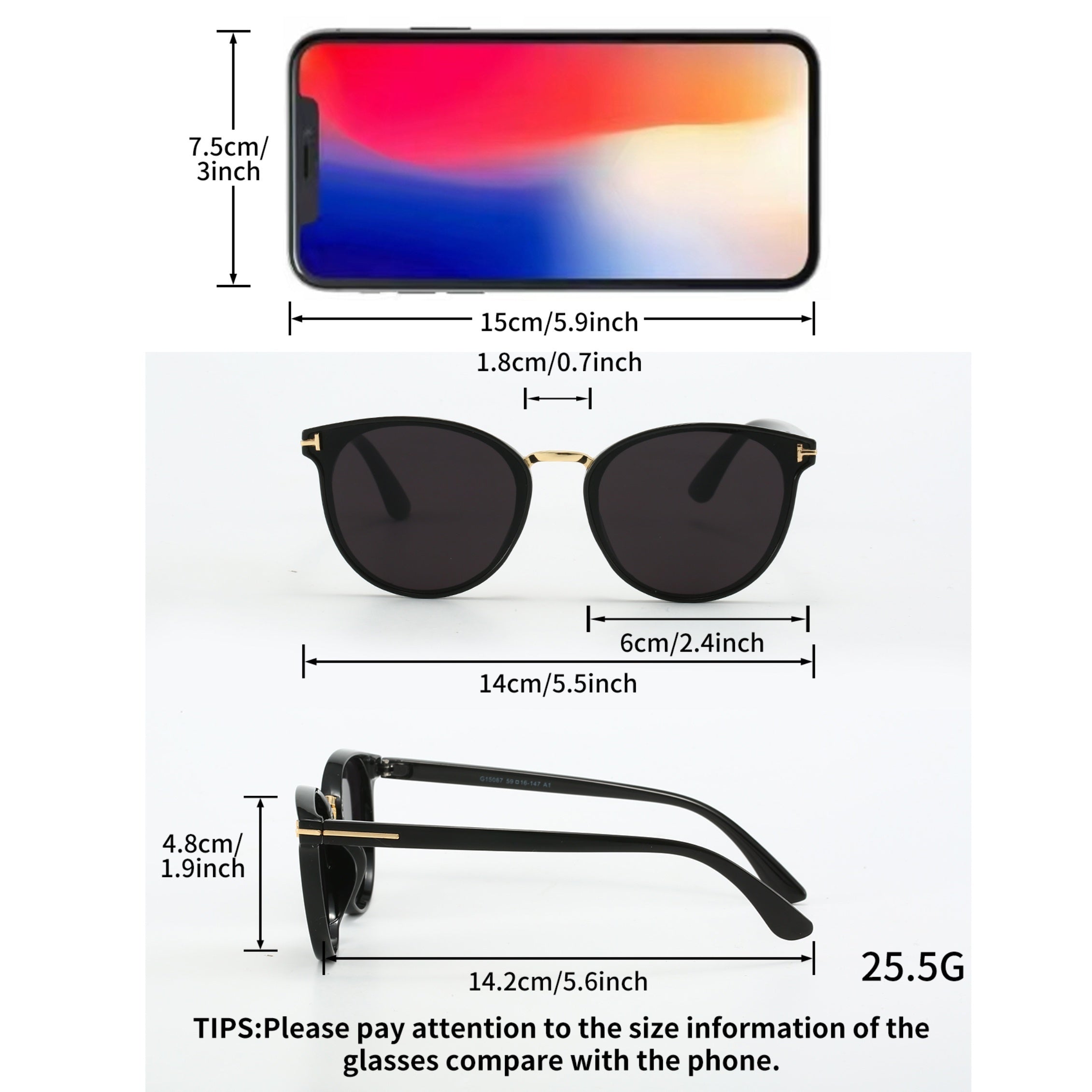 Round Frame Sunglasses for Men and Women Anti-Glare Driving Beach Travel