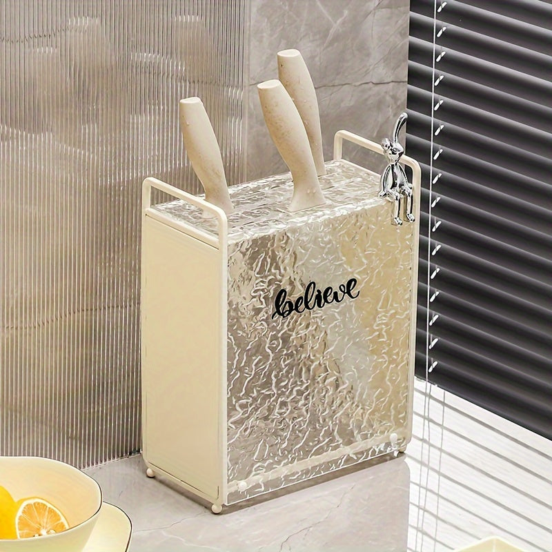 Acrylic and Metal Knife Holder Kitchen Organizer for Knives and Scissors