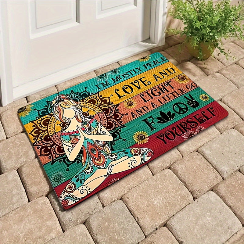 Polyester Doormat Water-Resistant Non-Slip Stain-Resistant for Home Entrance