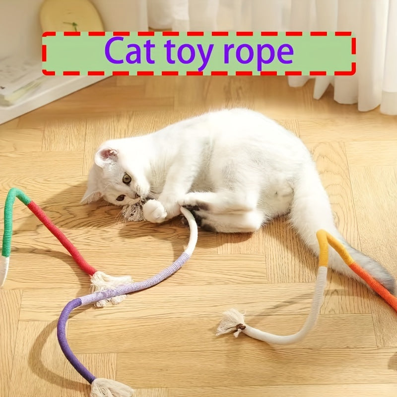 Colorful Non-Electric Cat Toy Rope for Chewing and Play Durable Boredom Relief