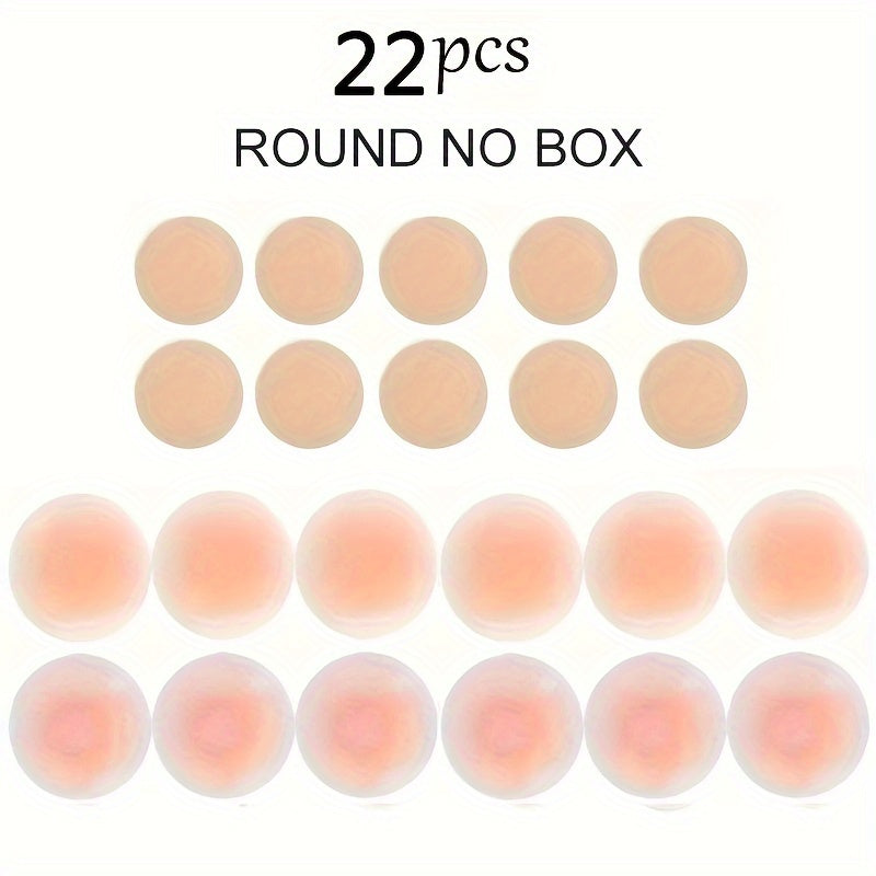 22pcs Silicone Nipple Covers Strapless Reusable Self-Adhesive Breast Pasties for Women
