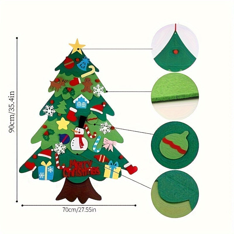 Christmas Felt Tree Decoration Indoor Outdoor Non-Woven Material Battery Operated