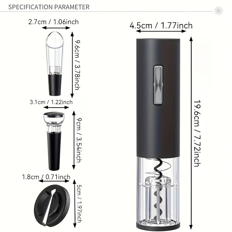 TAIVODB USB перезаряжаемый электрический штопор для вина с комплектом для снятия фольги, вакуумной пробкой и наливателем - автоматический, портативный, эффективный для дома, вечеринок, подарков, винных аксессуаров.