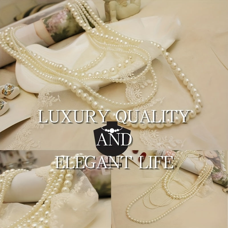 Святковое ожерелье из пресноводных жемчужин для женщин, многослойное, украшение из бусин, элегантное украшение для особых случаев