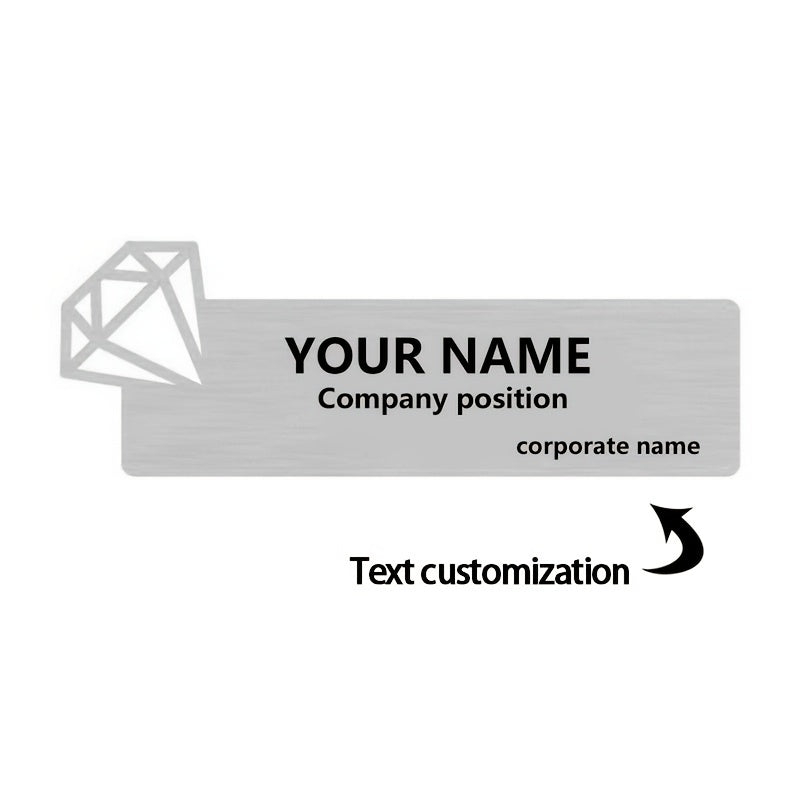 Shaxsiylashtirilgan bo'sh belgi brosh uchun ish ID, logotip va ismni o'yib yozish bilan