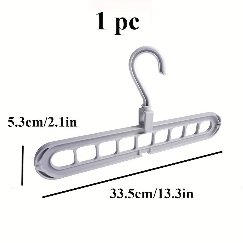 9-in-1 Folding Clothes Hanger with 9 Holes Wall-Mounted Plastic Drying Rack Organizer for Bathroom Bedroom Closet