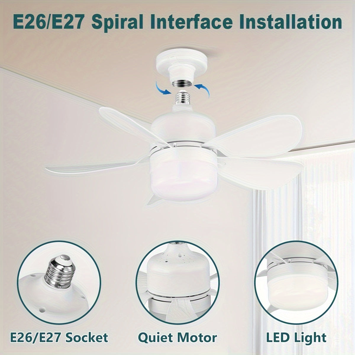 White Dual-Headbed Smart Ceiling Fan Light Two-Pack with Remote Control and Dimmer